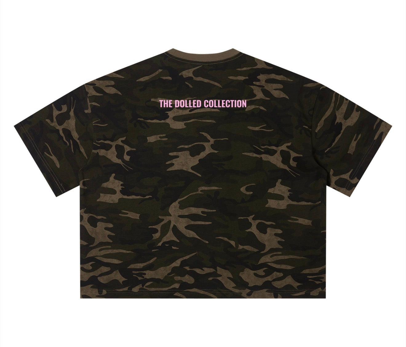 Pink Collar Girly Oversized Camo Tee