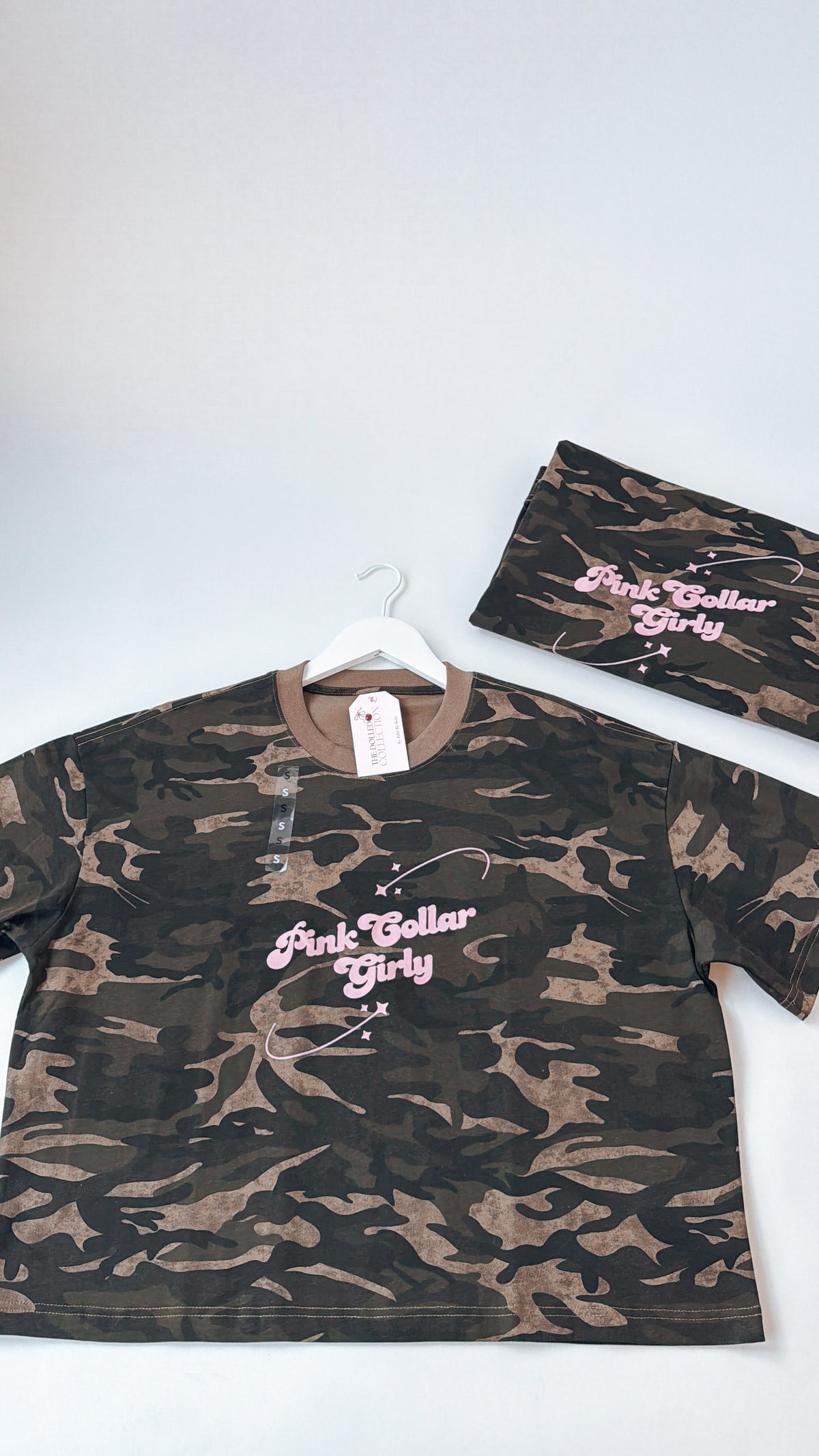 Pink Collar Girly Oversized Camo Tee